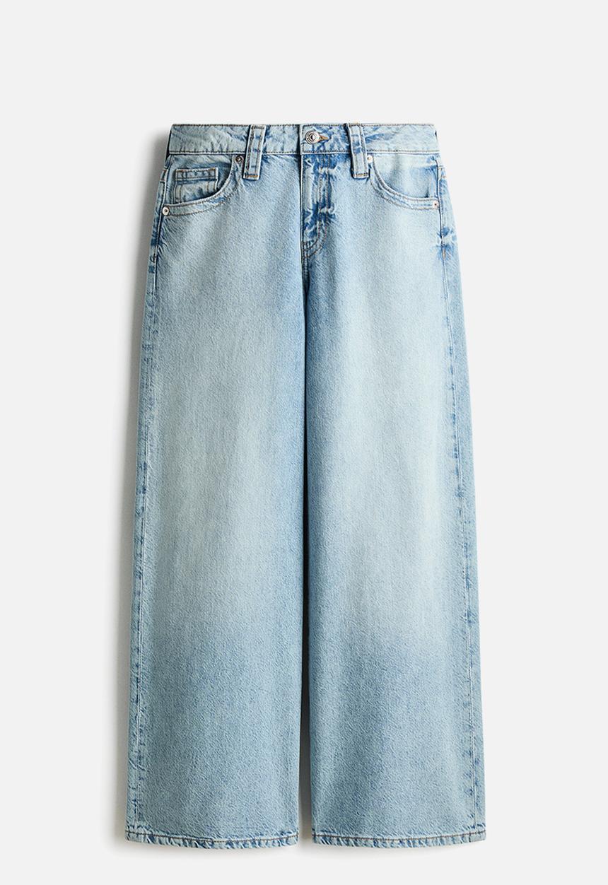 H&M - Baggy wide low waist jeans - light denim blue