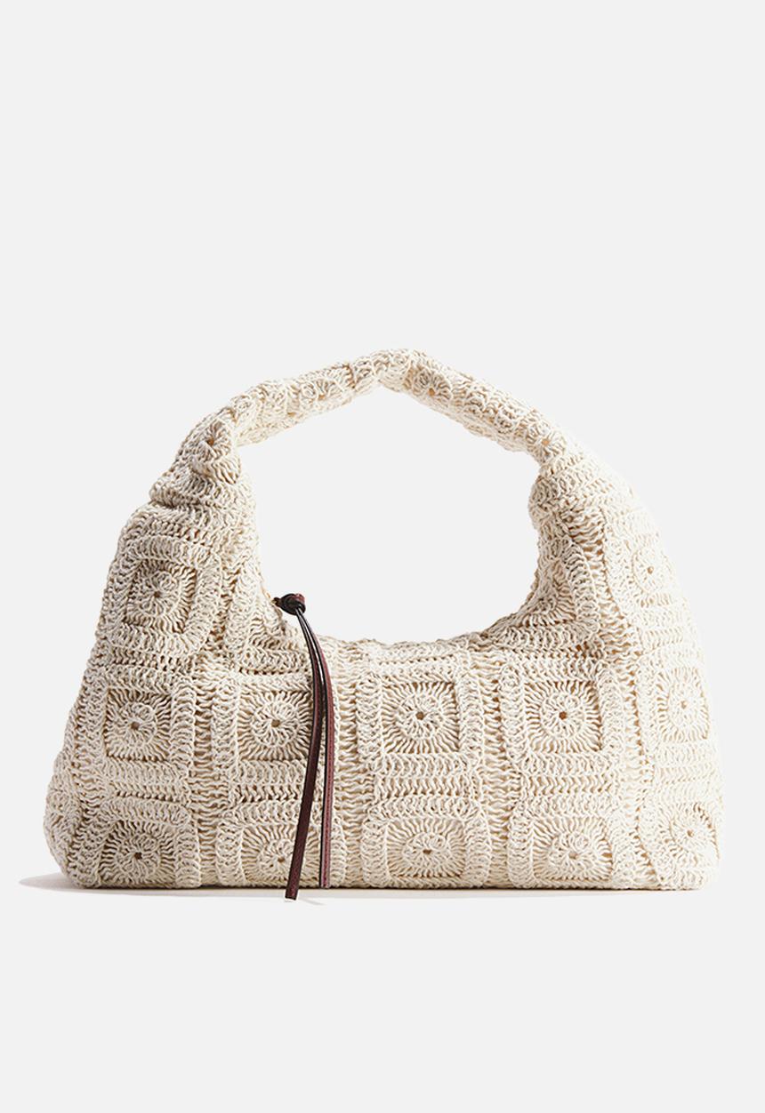 H&M - Crochet-look handbag - light beige