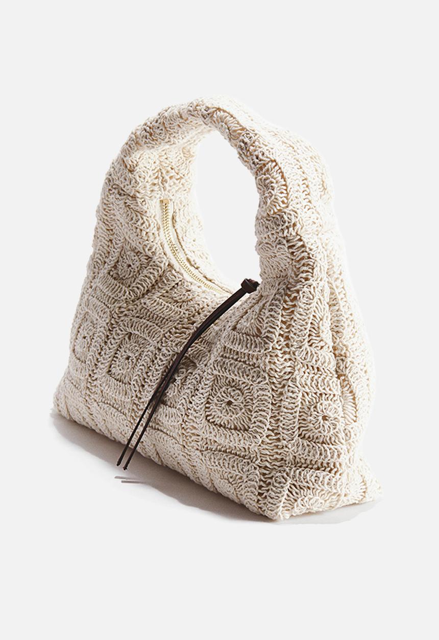H&M - Crochet-look handbag - light beige