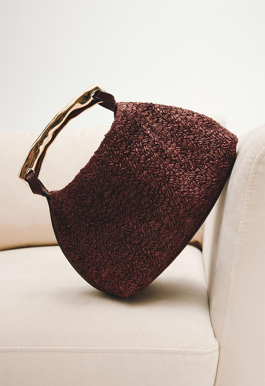 H&M - Metal-handle handbag - dark brown