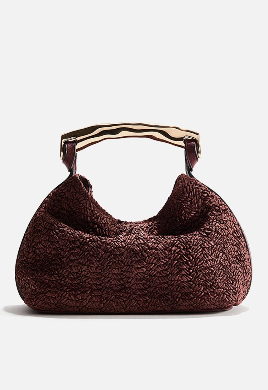 H&M - Metal-handle handbag - dark brown