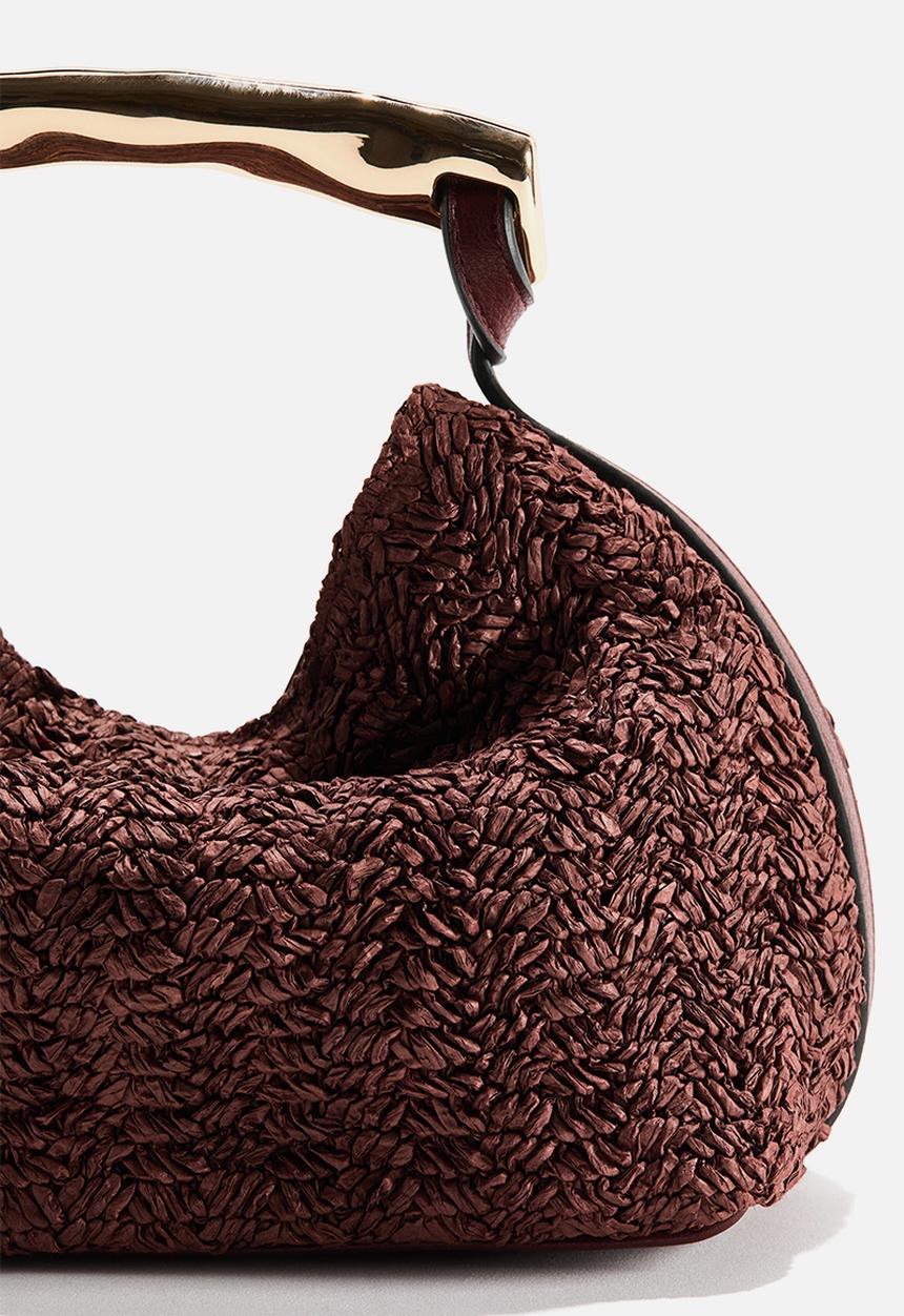 H&M - Metal-handle handbag - dark brown