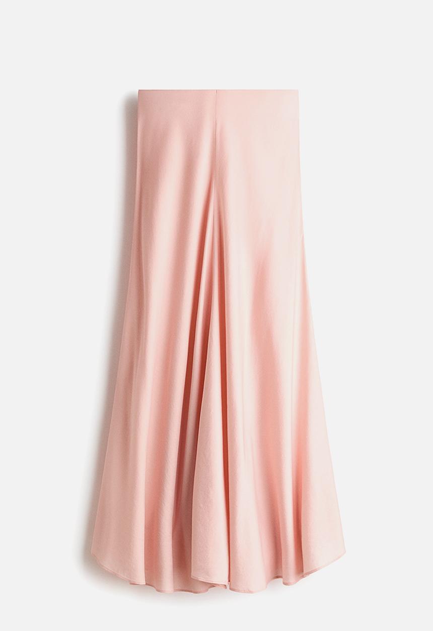 H&M - Viscose-blend maxi skirt - peach pink