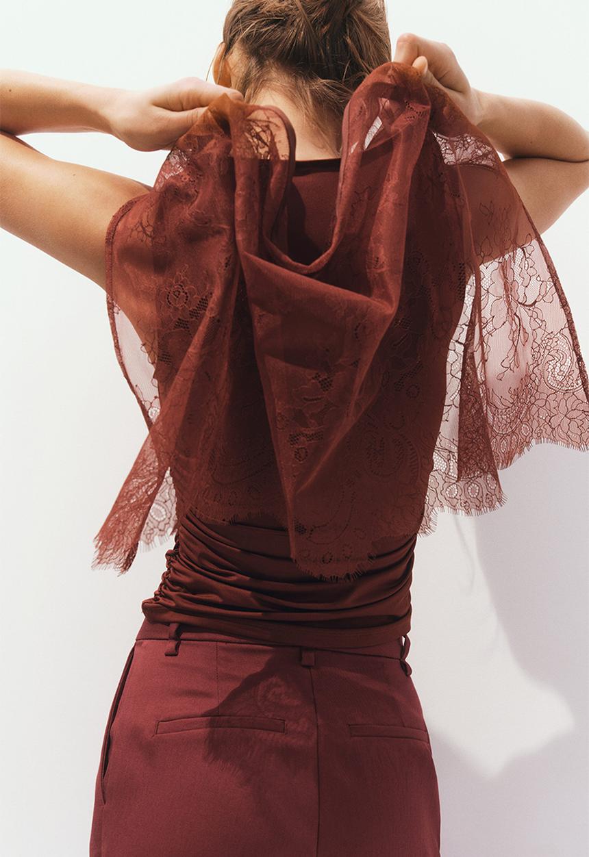 H&M - Lace hip scarf - terracotta