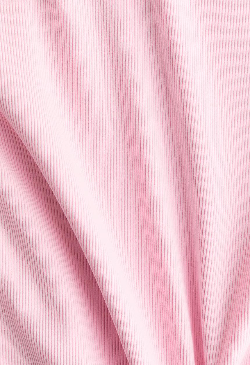 H&M - Boat-neck cotton top - light pink