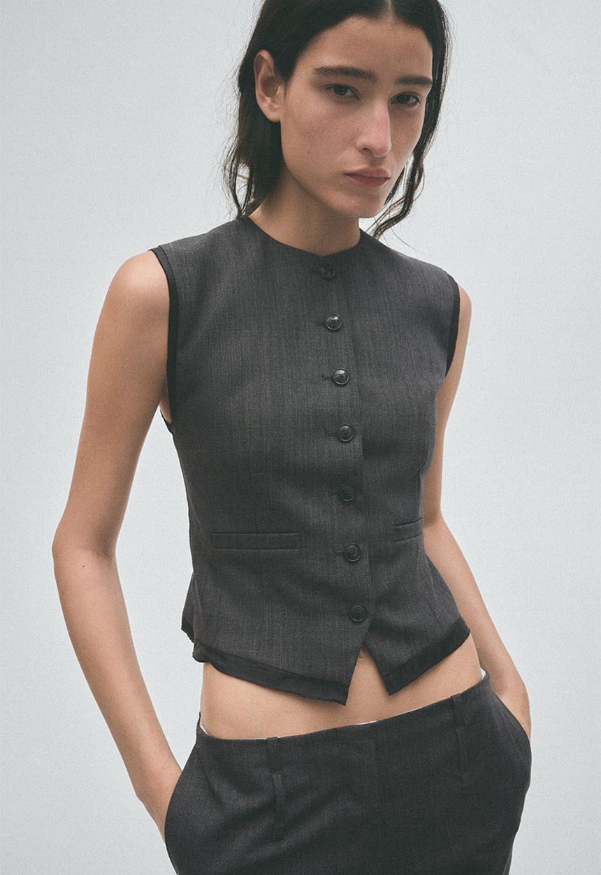 H&M - H&M Studio:  Wool waistcoat - dark grey marl