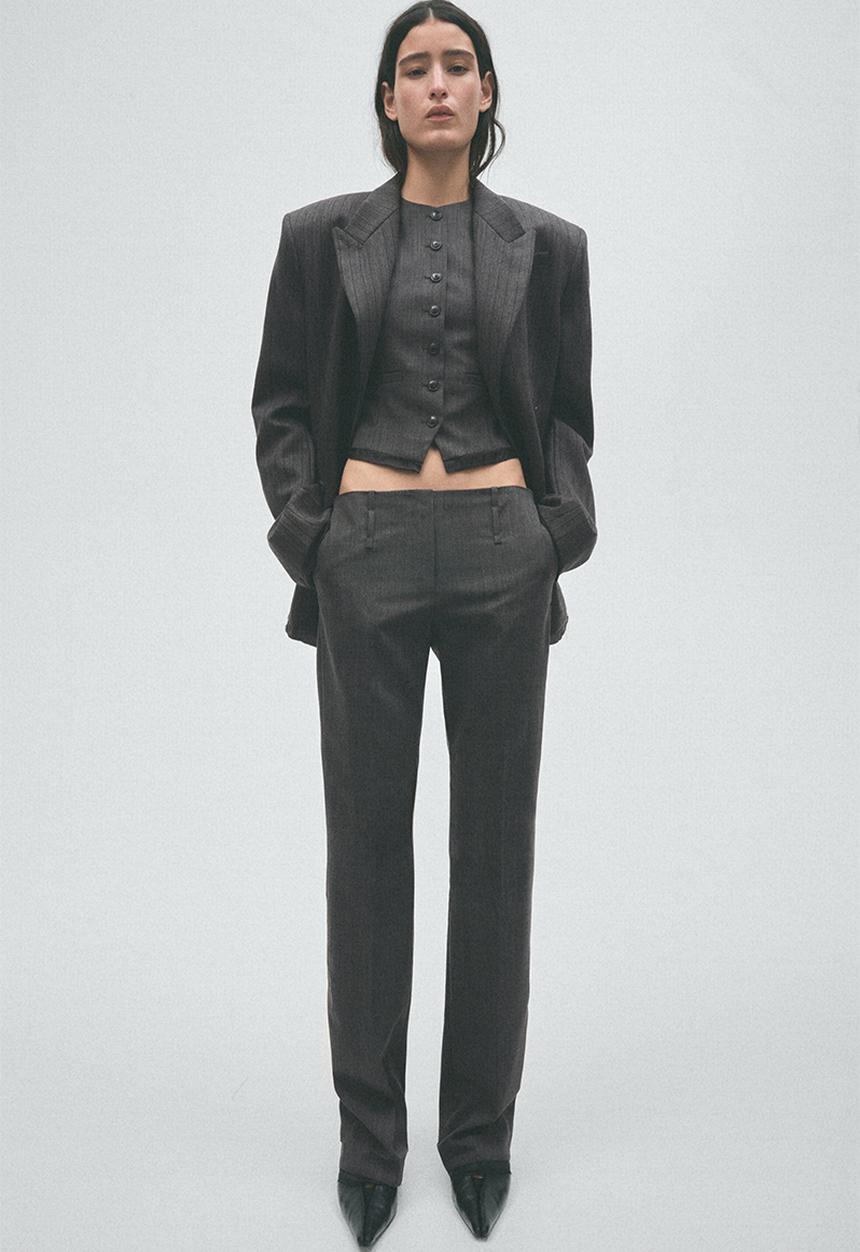 H&M - H&M Studio: Tailored wool trousers - dark grey marl
