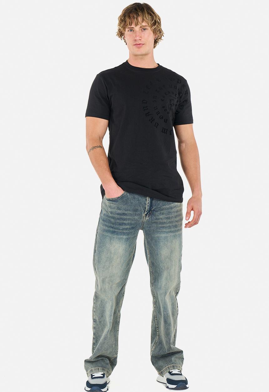 Lee Cooper - HumzaStraight Fit Jeans - Indigo Dirty Stone Wash