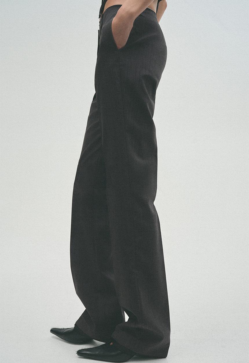 H&M - H&M Studio: Tailored wool trousers - dark grey marl