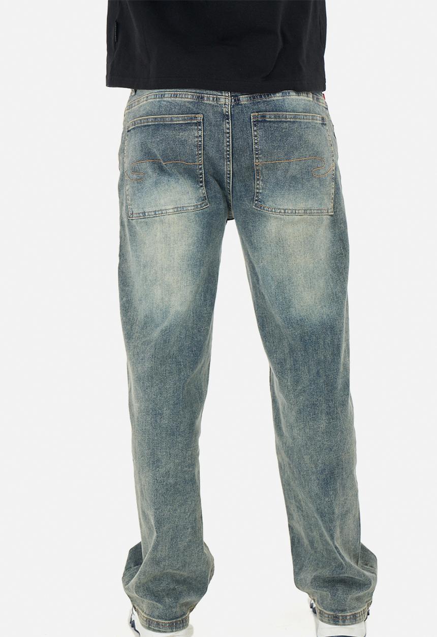 Lee Cooper - HumzaStraight Fit Jeans - Indigo Dirty Stone Wash