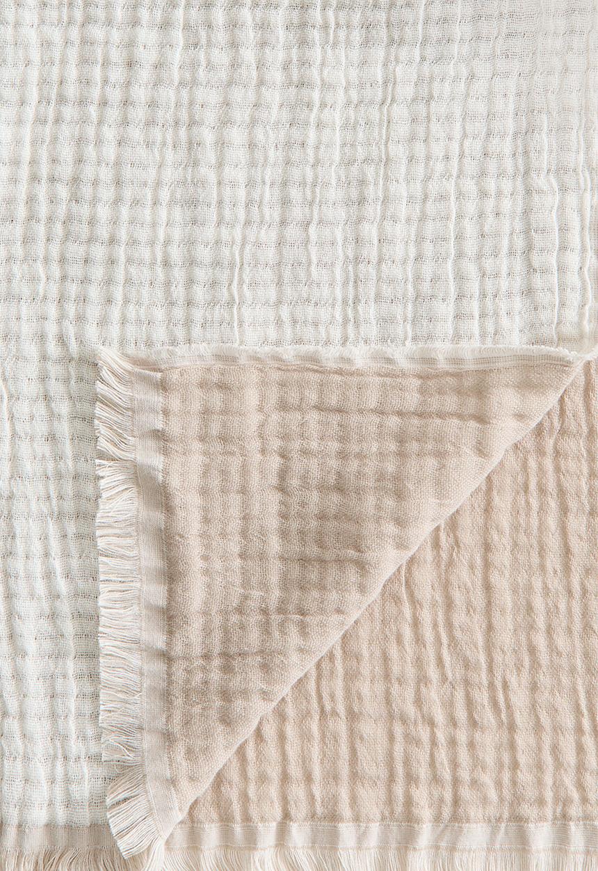 H&M - Cotton muslin blanket - white/light beige