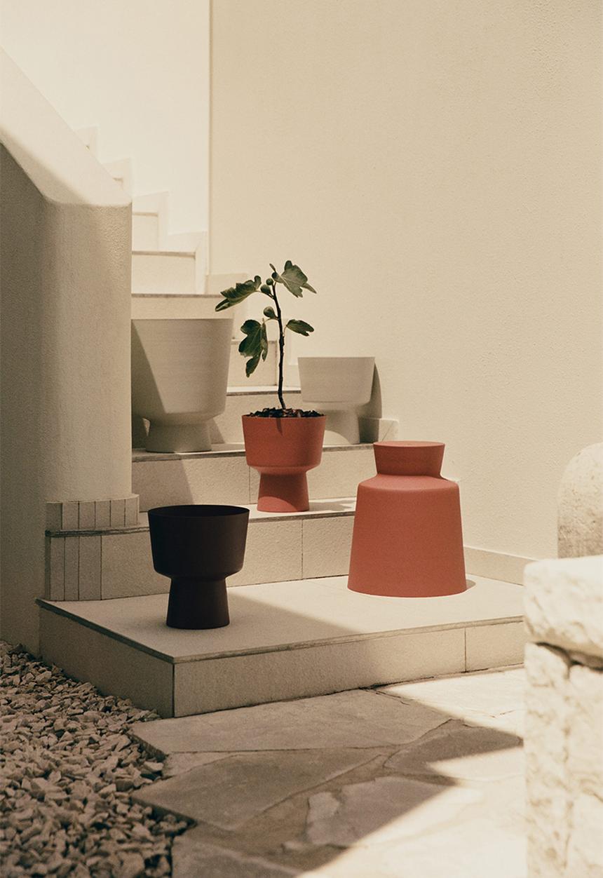 H&M - Metal plant pot - light beige