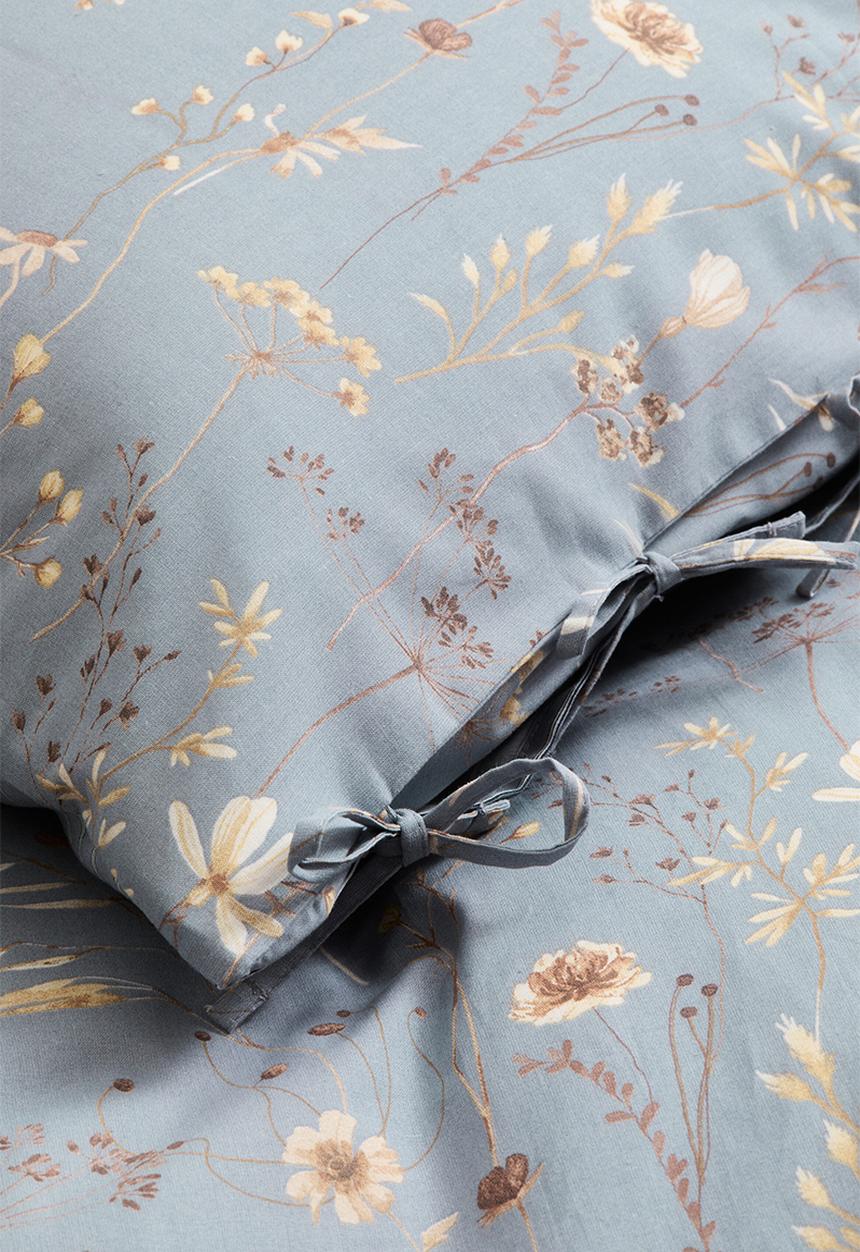 H&M - Floral double/king duvet cover set - dusty blue/floral