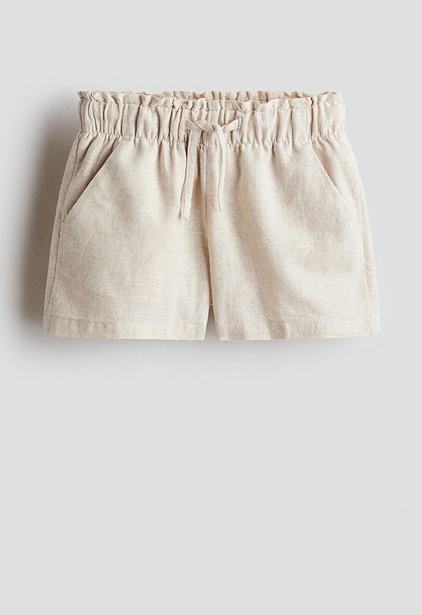 H&M - Linen-blend shorts - light beige