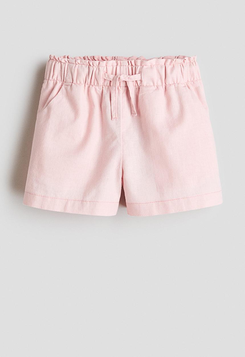 H&M - Linen-blend shorts - light pink