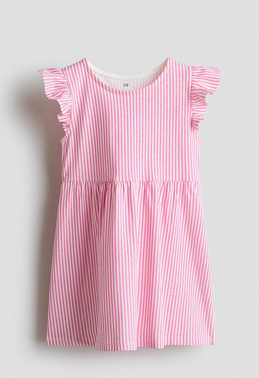 H&M - Printed cotton dress - pink/striped