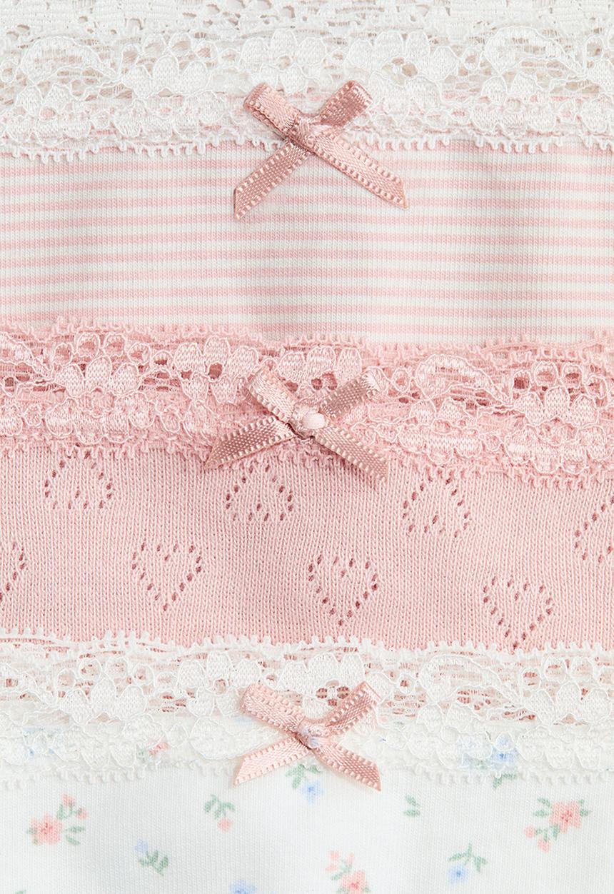 H&M - 3-Pack cotton briefs - light pink/floral