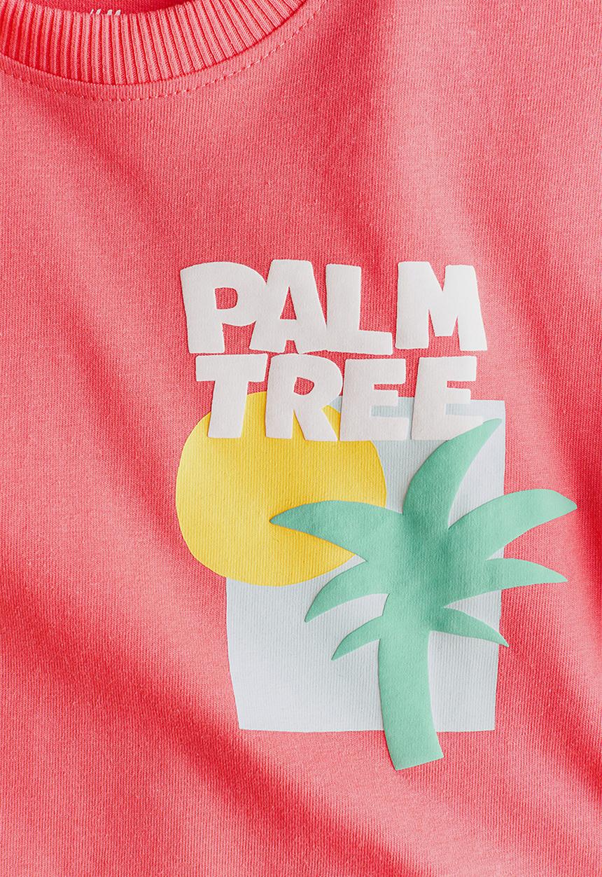 H&M - Printed T-shirt - pink/palm tree