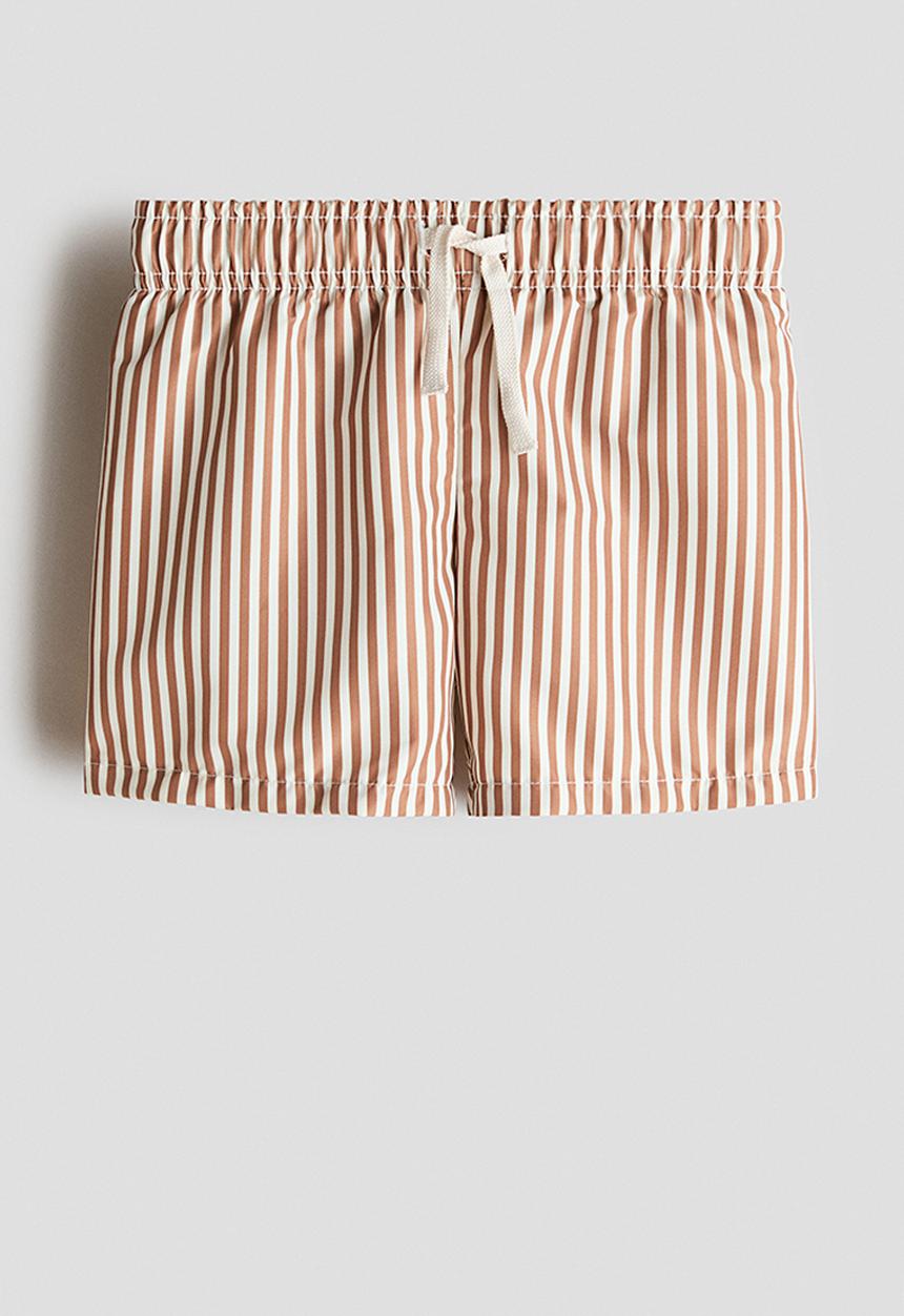 H&M - Printed swim shorts - warm brown/striped