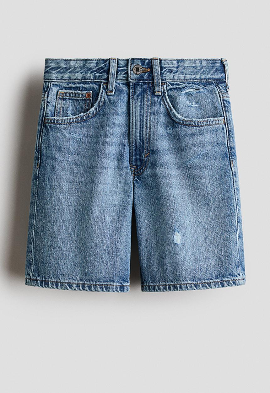 H&M - Loose-fit denim shorts - denim blue