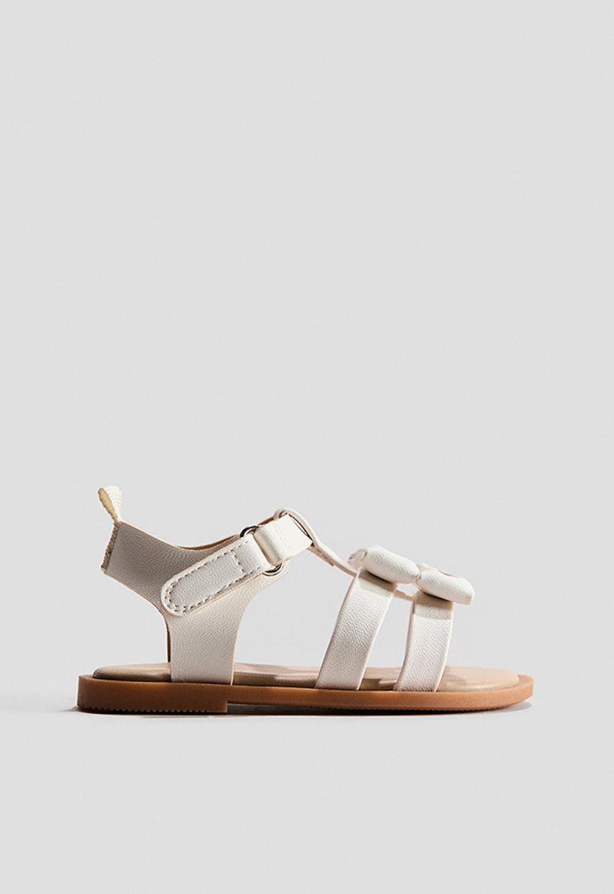 H&M - Appliquéd strappy sandals - white