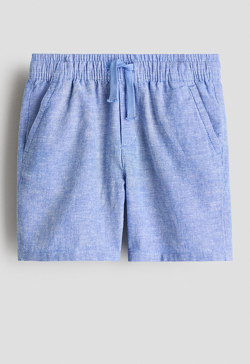 H&M - Linen-blend drawstring shorts - blue