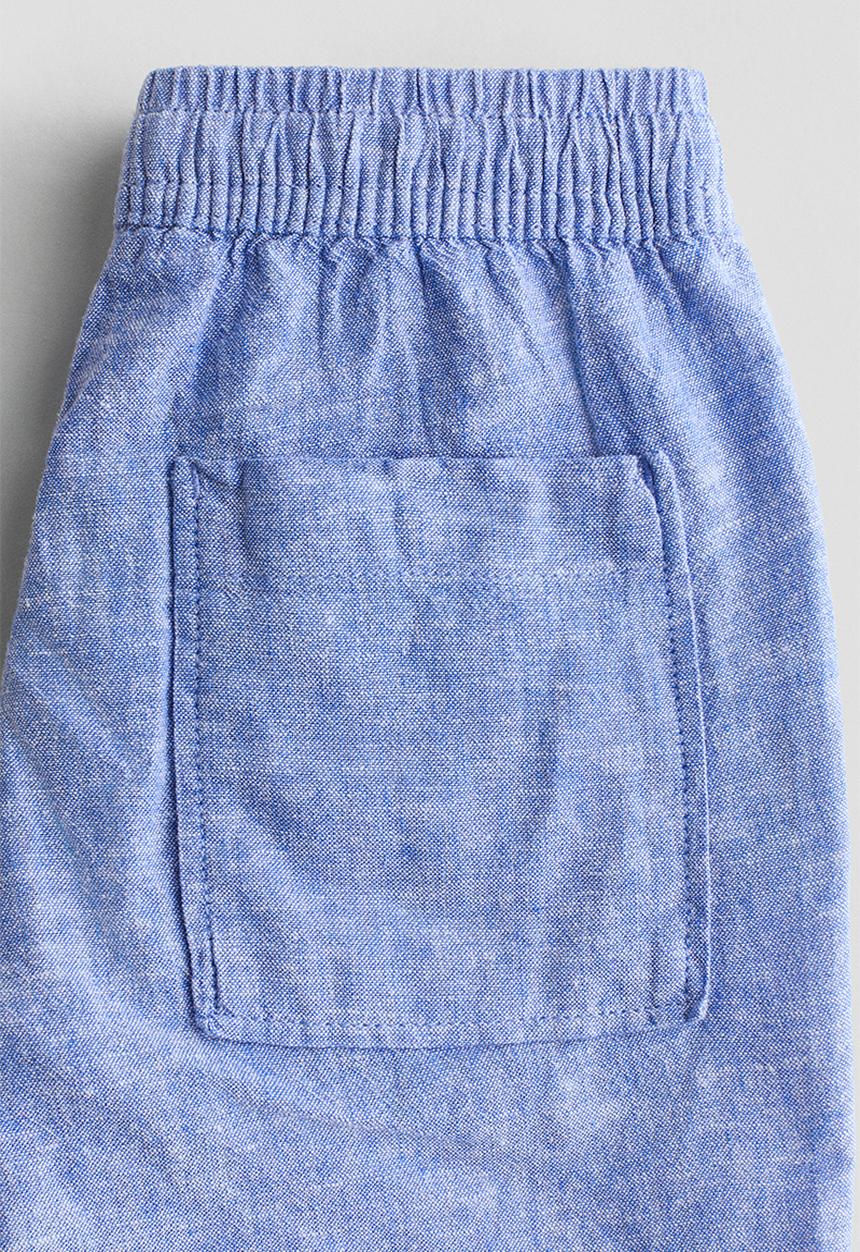 H&M - Linen-blend drawstring shorts - blue