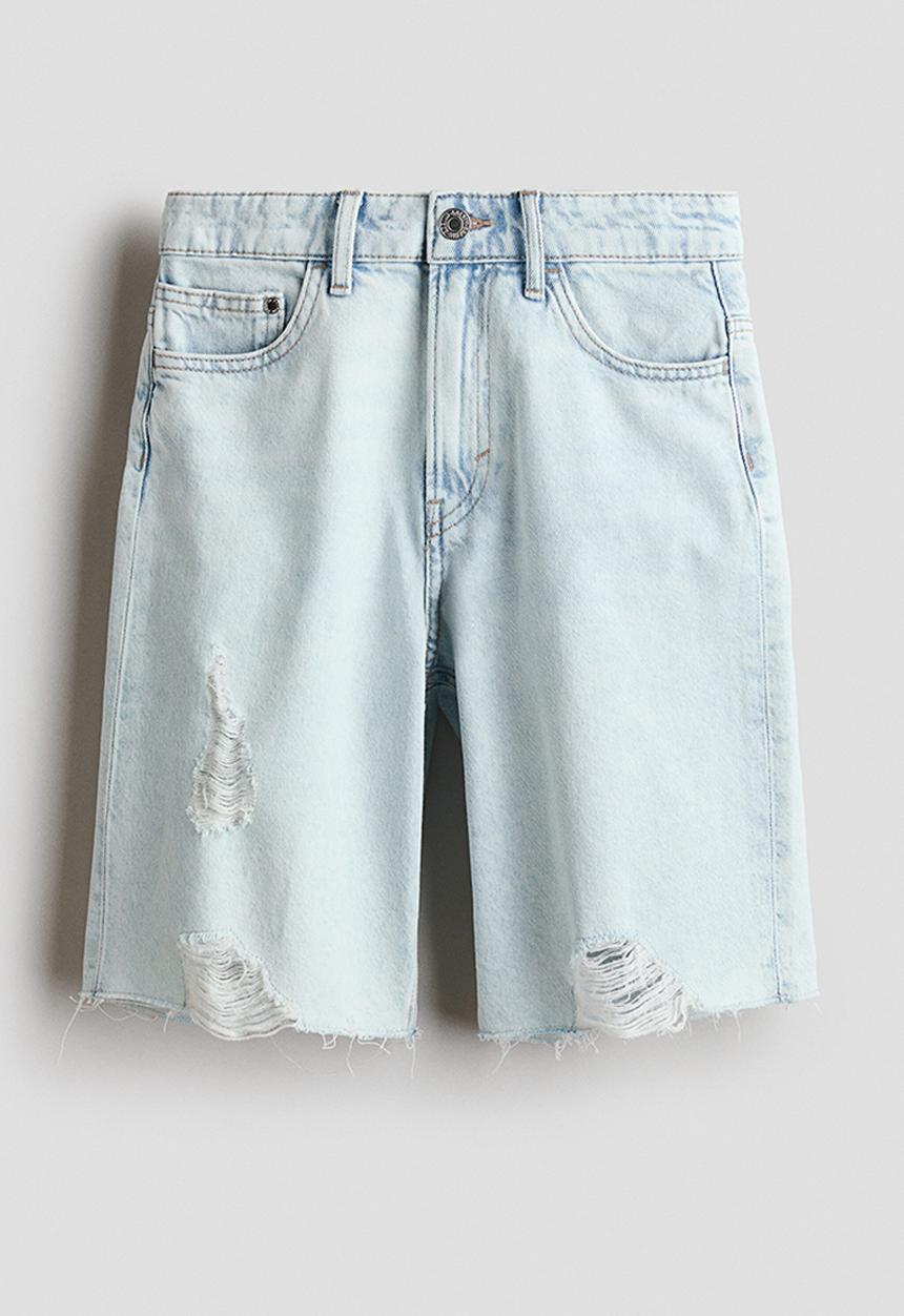 H&M - Baggy fit denim shorts - light denim blue
