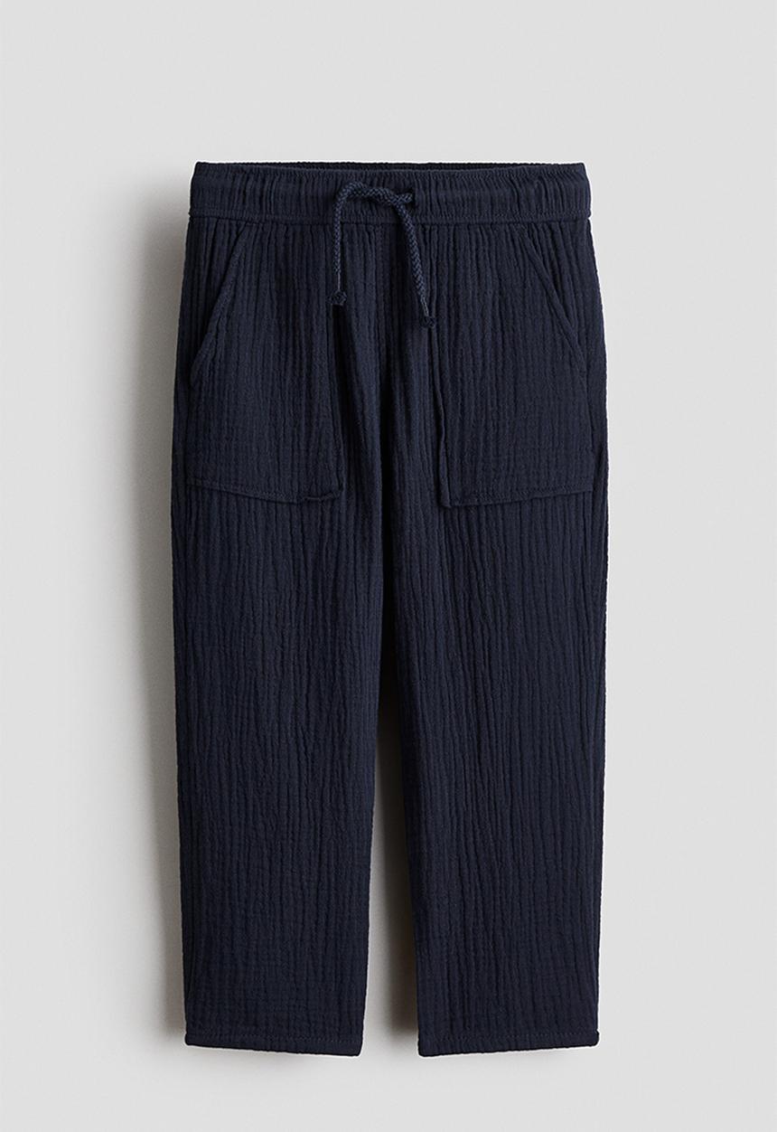H&M - Muslin drawstring trousers - navy blue