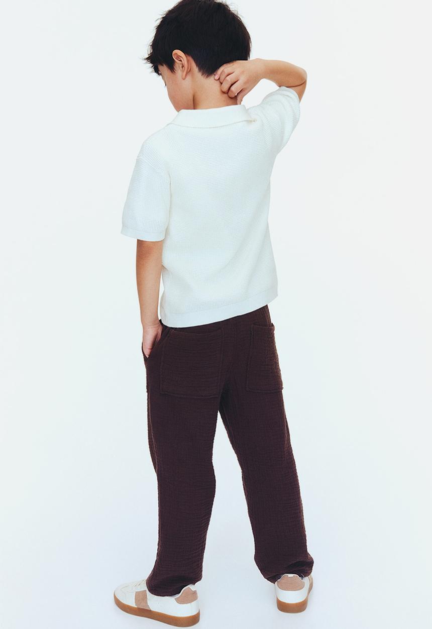 H&M - Muslin drawstring trousers - dark brown
