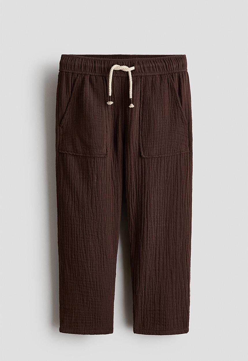 H&M - Muslin drawstring trousers - dark brown