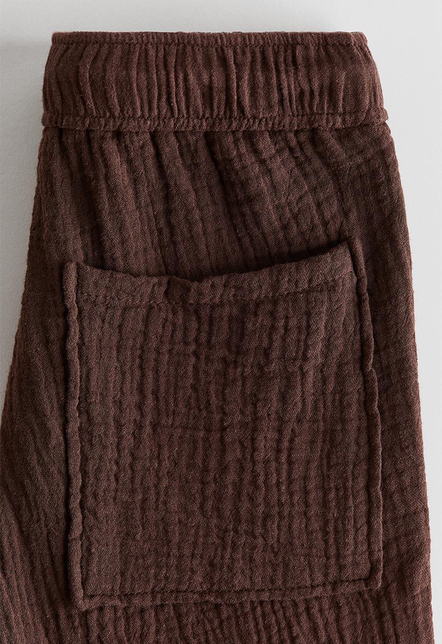 H&M - Muslin drawstring trousers - dark brown