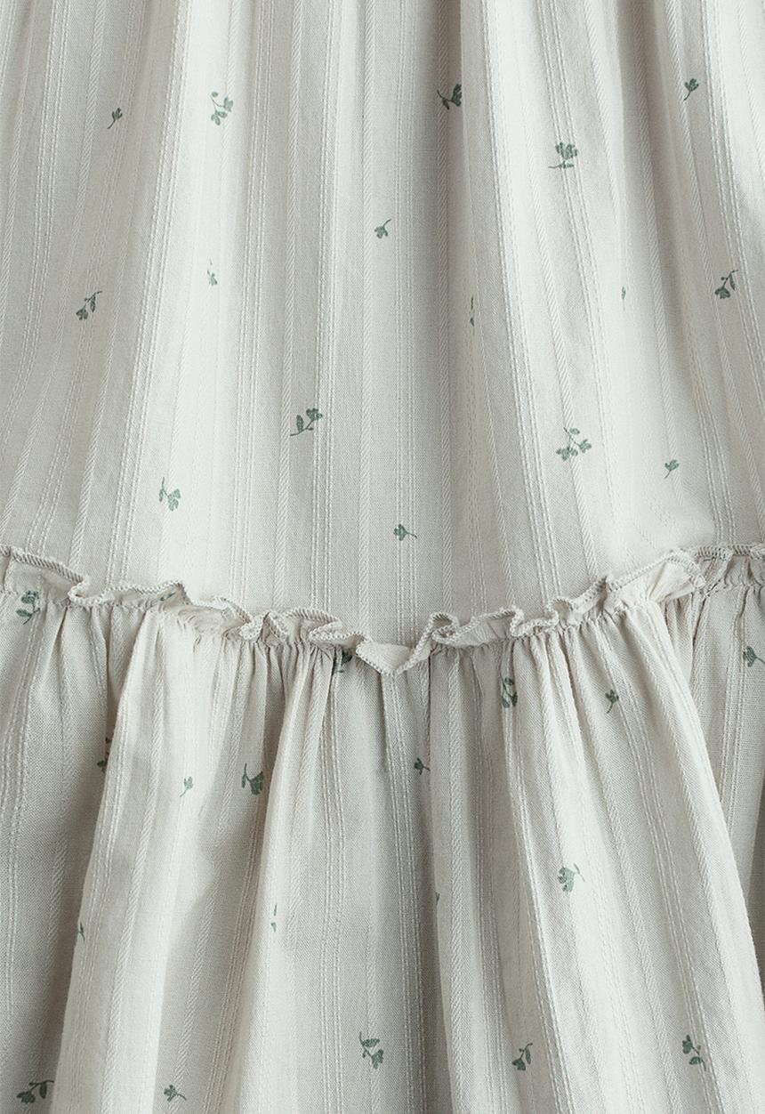H&M - Flared cotton dress - light dusty green/floral