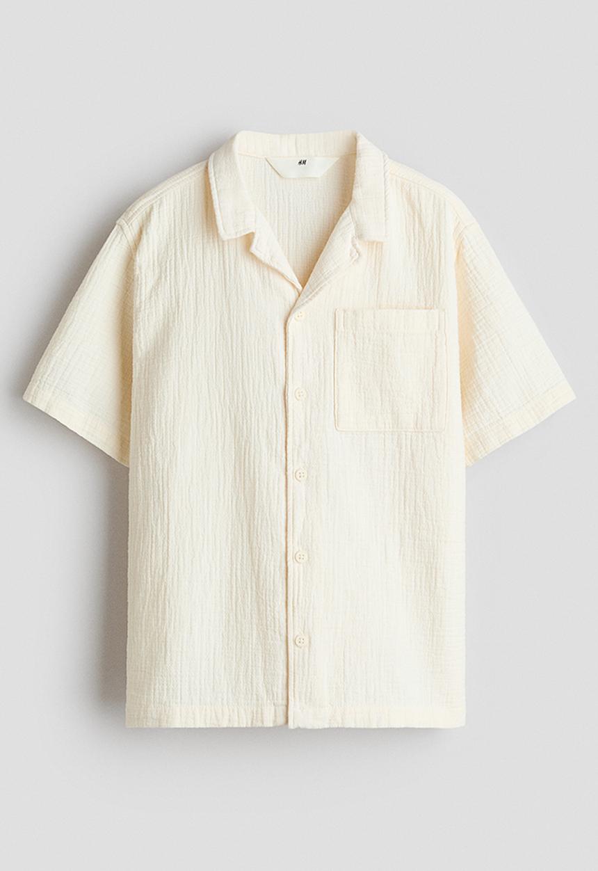 H&M - Muslin resort shirt - cream