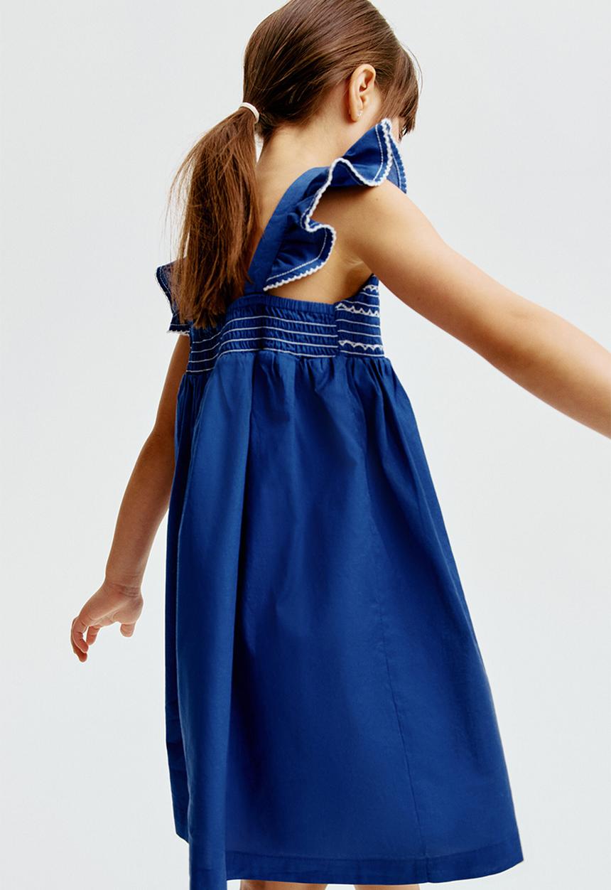 H&M - Smocked cotton dress - bright blue