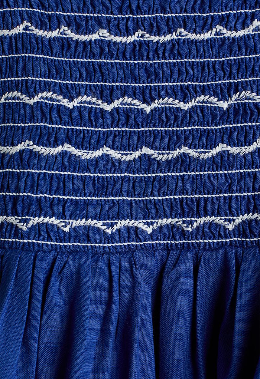 H&M - Smocked cotton dress - bright blue