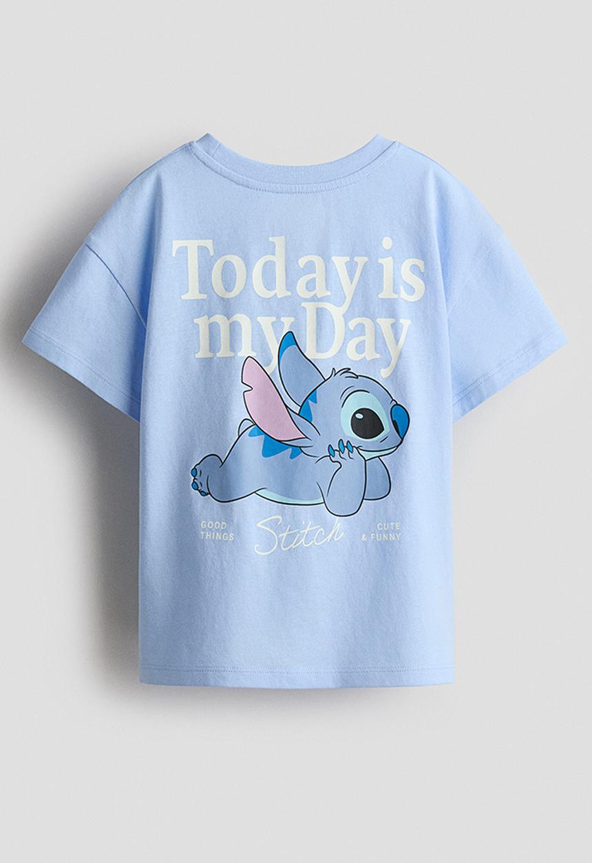 H&M - 2-piece printed cotton set - light blue/lilo & stitch