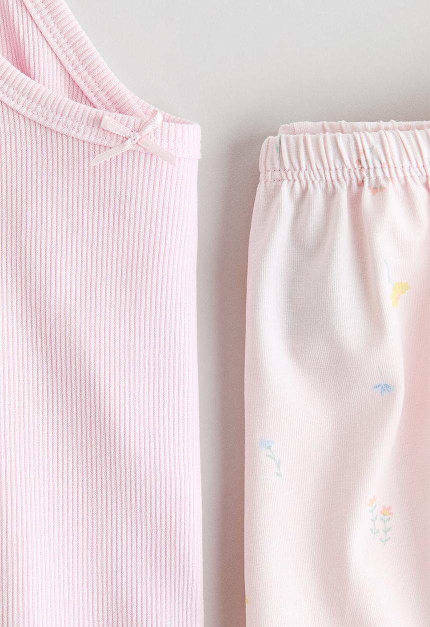 H&M - Cotton pyjamas - light pink/floral
