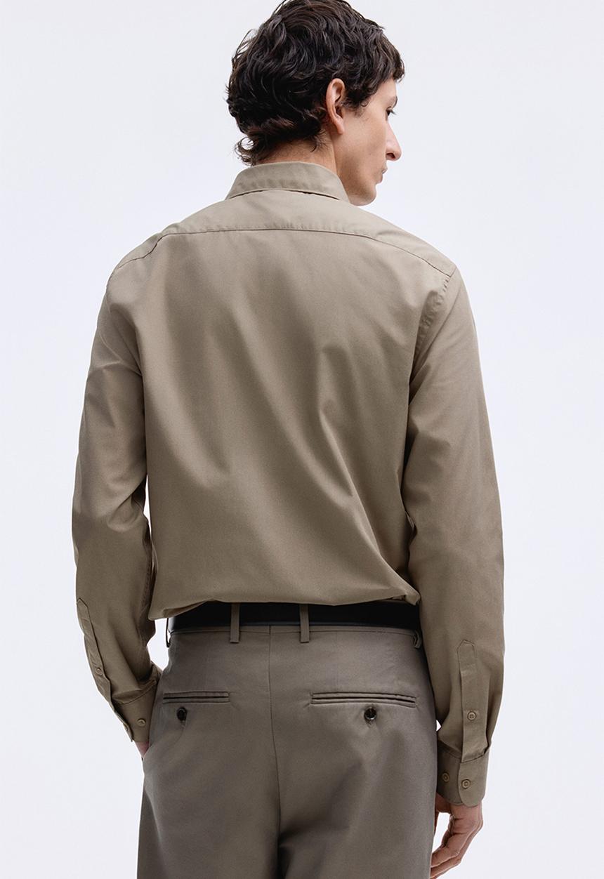 H&M - Slim fit easy-iron shirt - khaki green