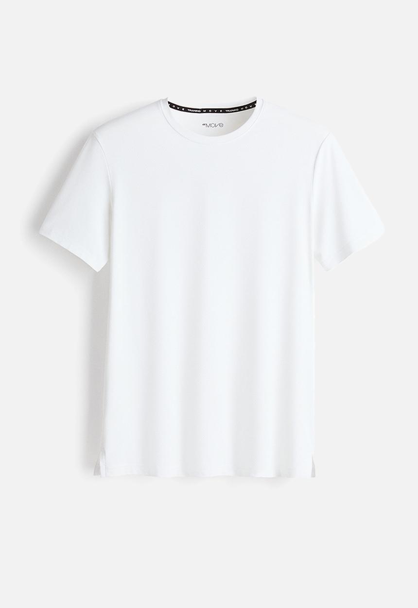 H&M - Mesh sports t-shirt with drymove. - white