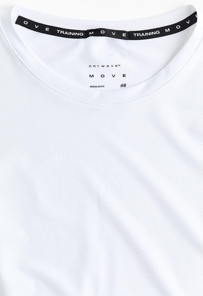 H&M - Mesh sports t-shirt with drymove. - white