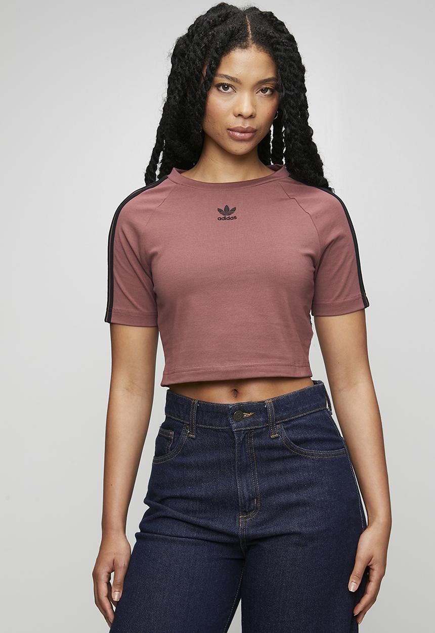 adidas Originals - 3 S Baby Tee W - Quiet Crimson