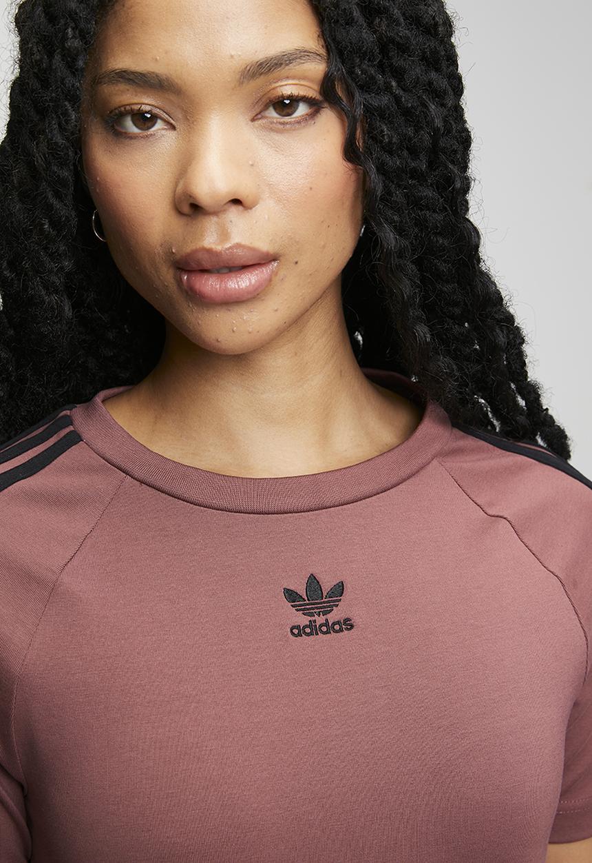 adidas Originals - 3 S Baby Tee W - Quiet Crimson
