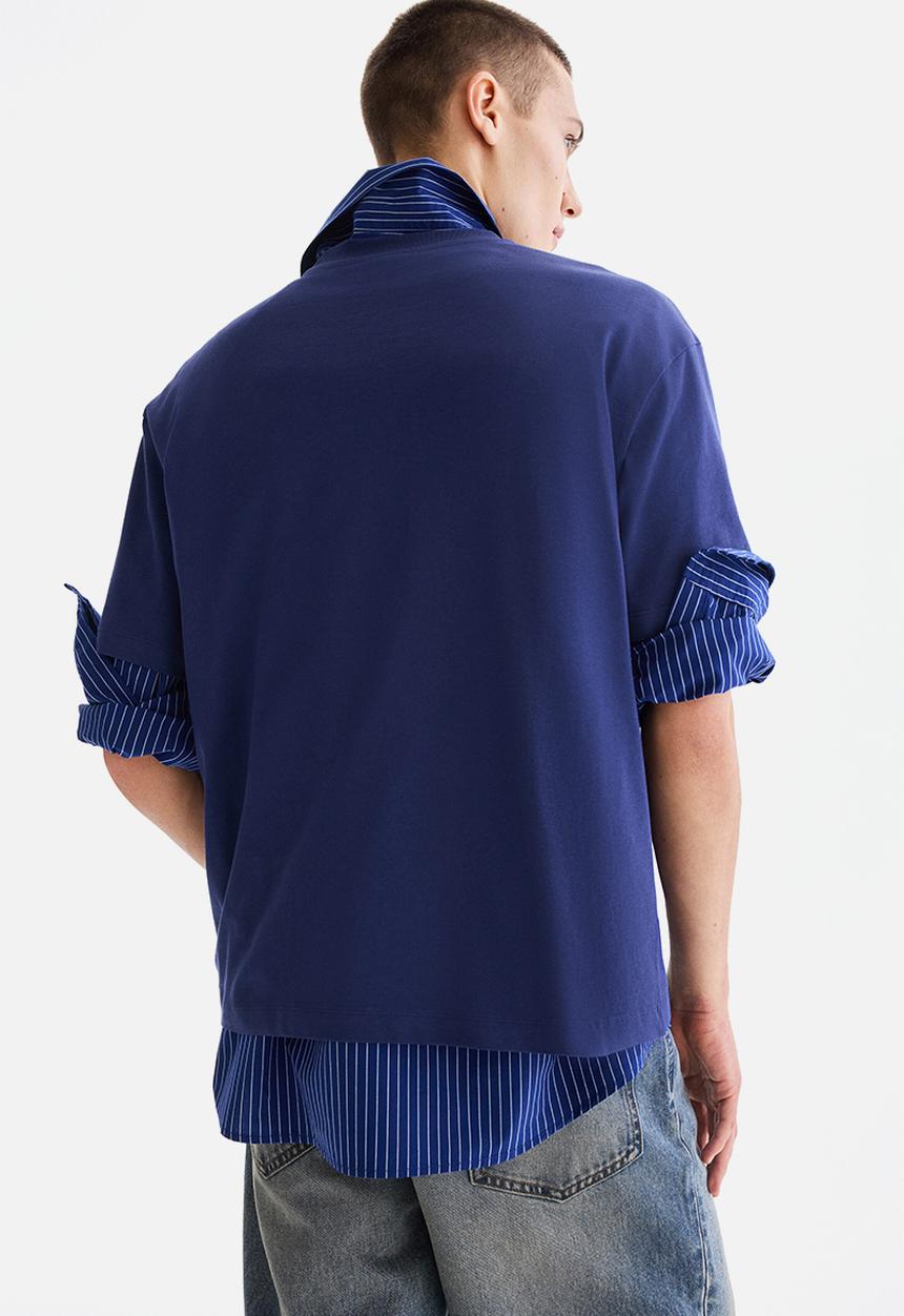H&M - Loose fit printed t-shirt - dark blue/soho nyc