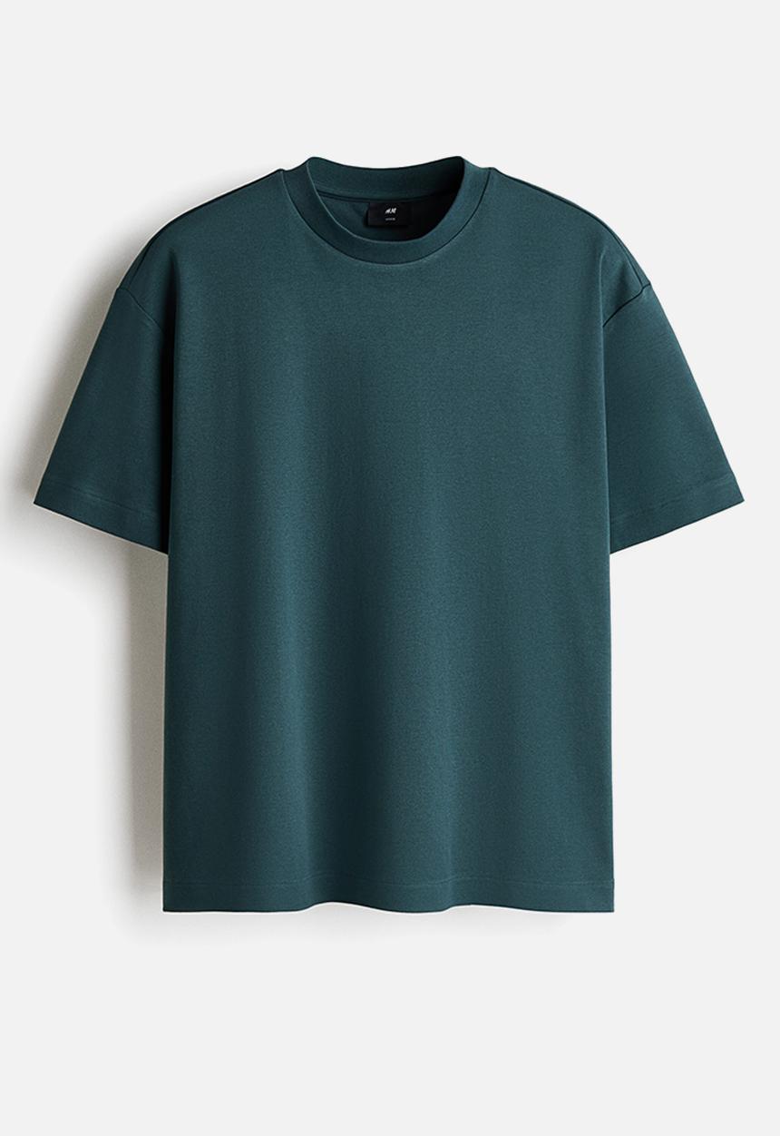 H&M - Loose fit interlock t-shirt - dark teal