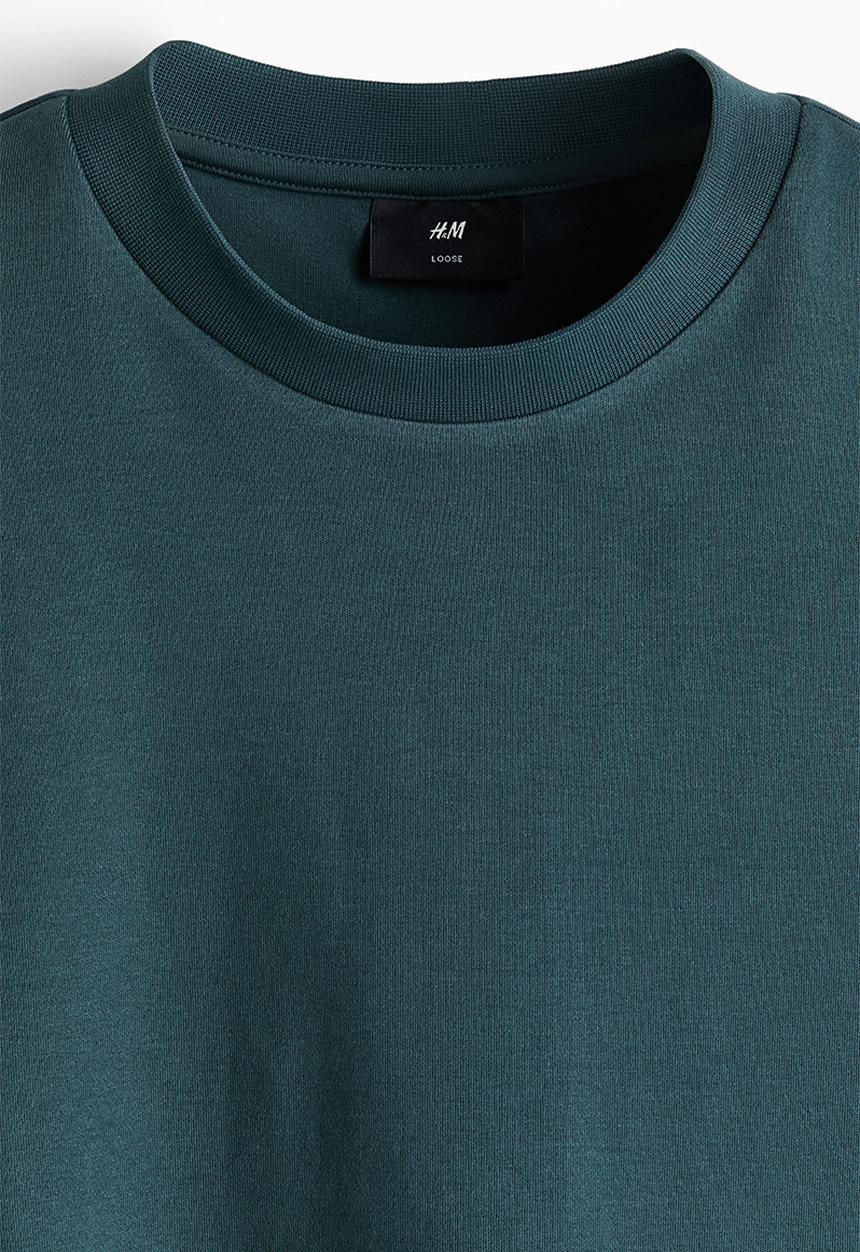 H&M - Loose fit interlock t-shirt - dark teal