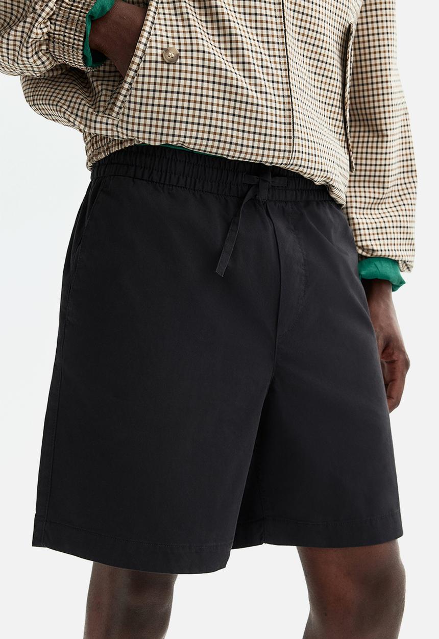H&M - Relaxed fit cotton shorts - black
