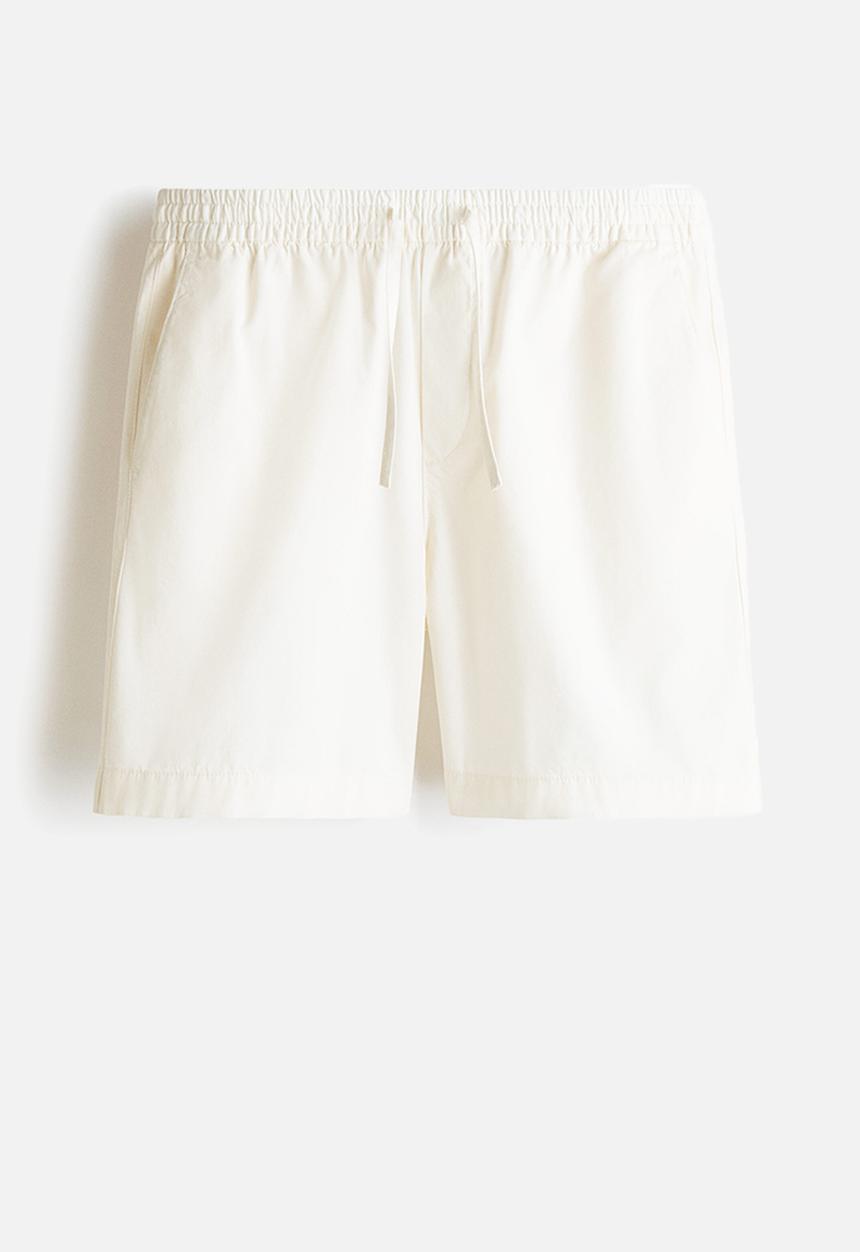 H&M - Relaxed fit cotton shorts - white