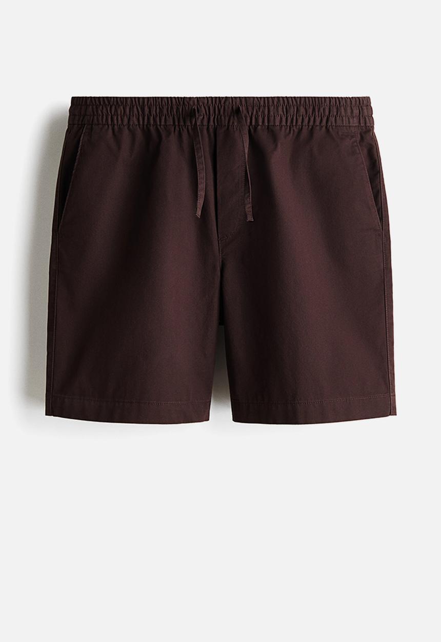 H&M - Relaxed fit cotton shorts - dark brown