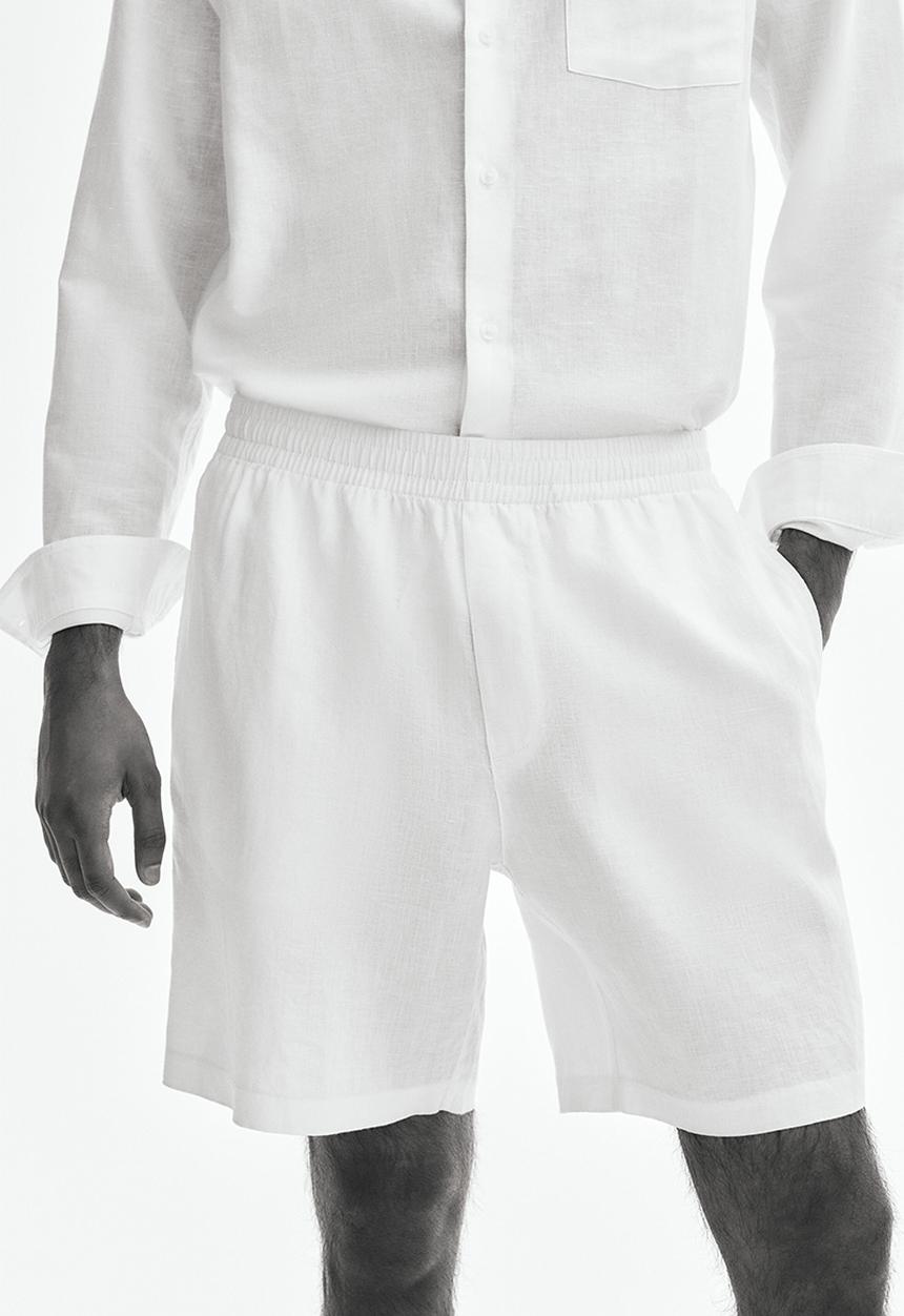 H&M - Relaxed fit linen shorts - white